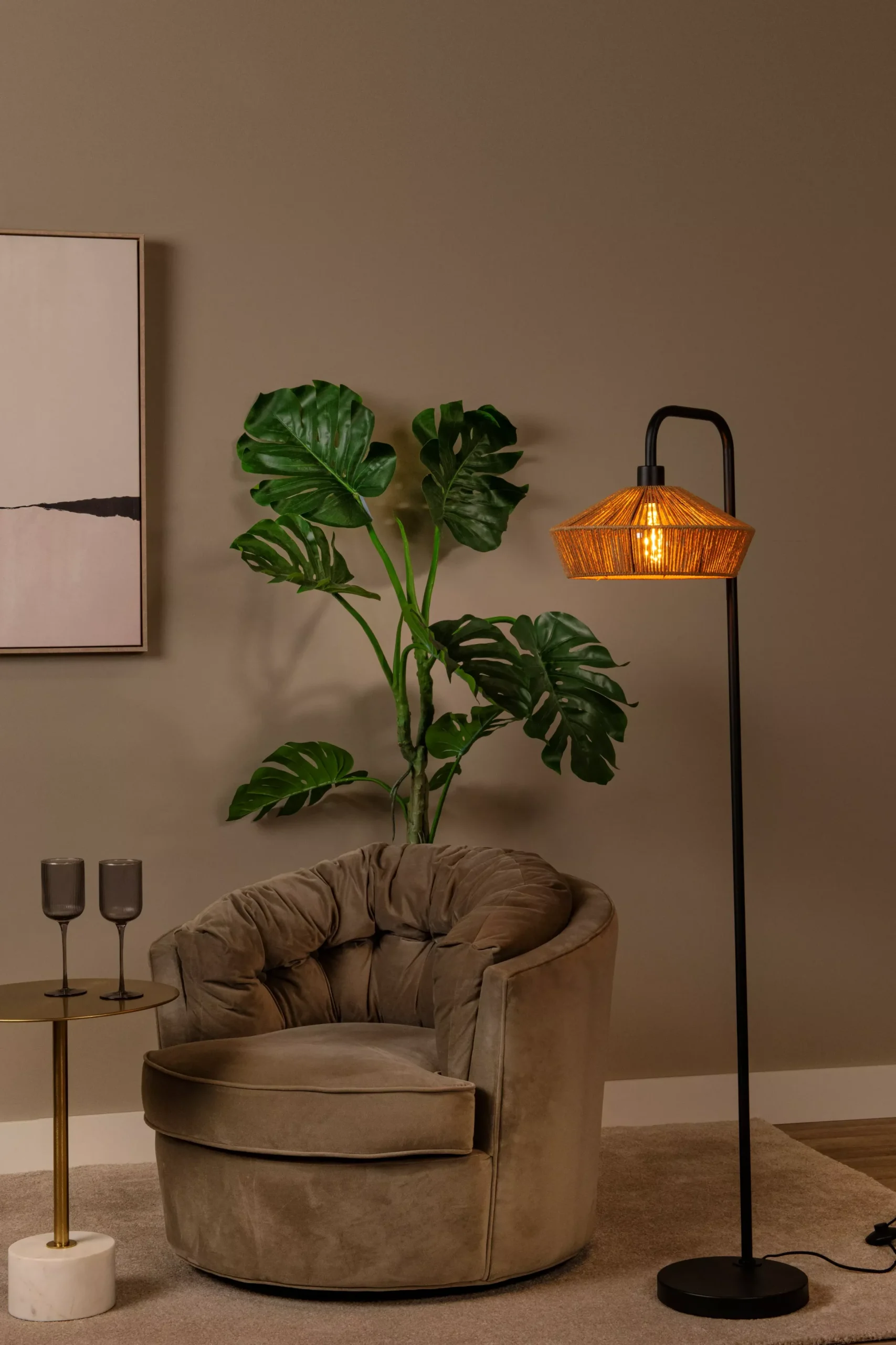 YUNKAI - Vloerlamp - Ø 40 cm - 1xE27 - Naturel*Lucide Best Sale