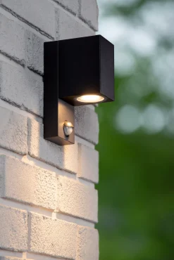 ZARO IR - Wandspot / Wandlamp Binnen/Buiten - 1xGU10 - IP65 - Beweging & dag/nacht sensor (uitschakelbaar) - Zwart*Lucide Fashion