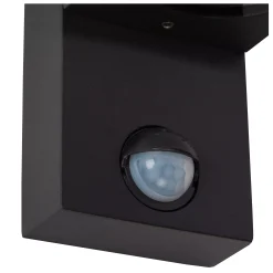 ZARO IR - Wandspot / Wandlamp Binnen/Buiten - 2xGU10 - IP65 - Beweging & dag/nacht sensor (uitschakelbaar) - Zwart*Lucide Fashion