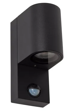 ZARO IR - Wandspot / Wandlamp Binnen/Buiten - 1xGU10 - IP65 - Beweging & dag/nacht sensor (uitschakelbaar) - Zwart*Lucide Cheap