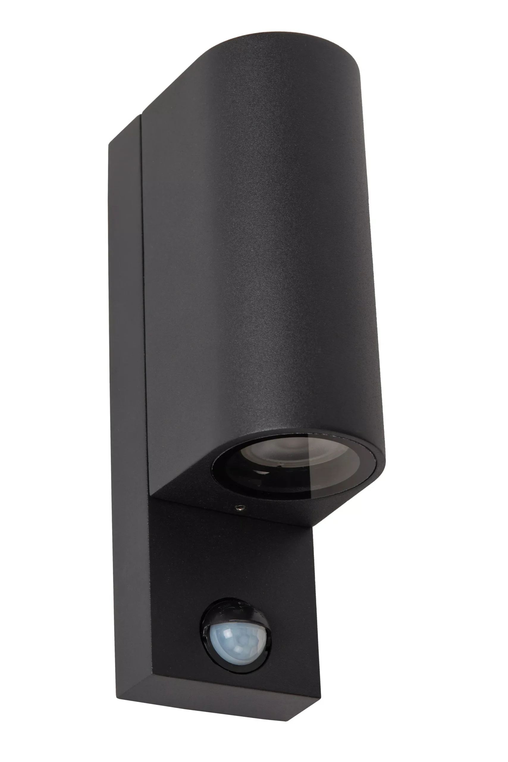 ZARO IR - Wandspot / Wandlamp Binnen/Buiten - 2xGU10 - IP65 - Beweging & dag/nacht sensor (uitschakelbaar) - Zwart*Lucide Cheap