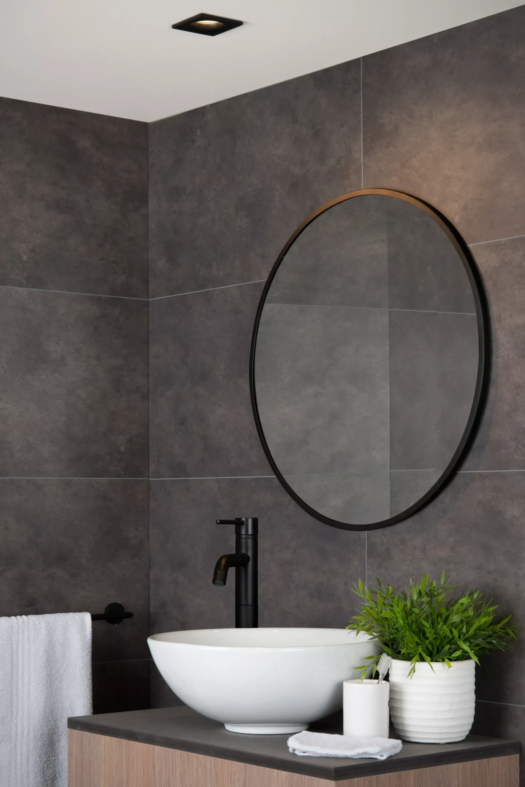 ZIVA - Inbouwspot Badkamer - 1xGU10 - IP44 - Zwart*Lucide Store