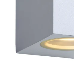 ZORA-LED - Wandspot / Wandlamp Binnen/Buiten - LED Dimb. - GU10 - 2x5W 3000K - IP44 - Wit*Lucide Best