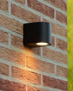 ZORA-LED - Wandspot / Wandlamp Binnen/Buiten - LED Dimb. - GU10 - 1x5W 3000K - IP44 - Zwart*Lucide Hot