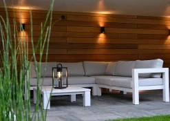 ZORA-LED - Wandspot / Wandlamp Binnen/Buiten - LED Dimb. - GU10 - 2x5W 3000K - IP44 - Zwart*Lucide Shop
